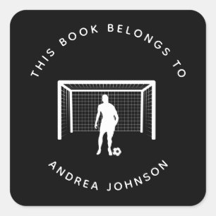 Adesivo Quadrado Jogador de futebol Goalie Goalkeeper Bookplate
