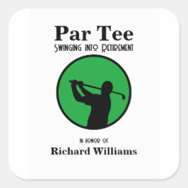 Adesivo Quadrado Jogador de Golfe aposentado balançando em aposenta