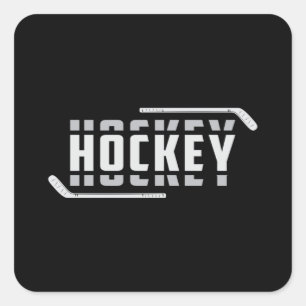 Adesivo Quadrado Jogador de Hóquei no Gelo Pick Equipe Esportiva I