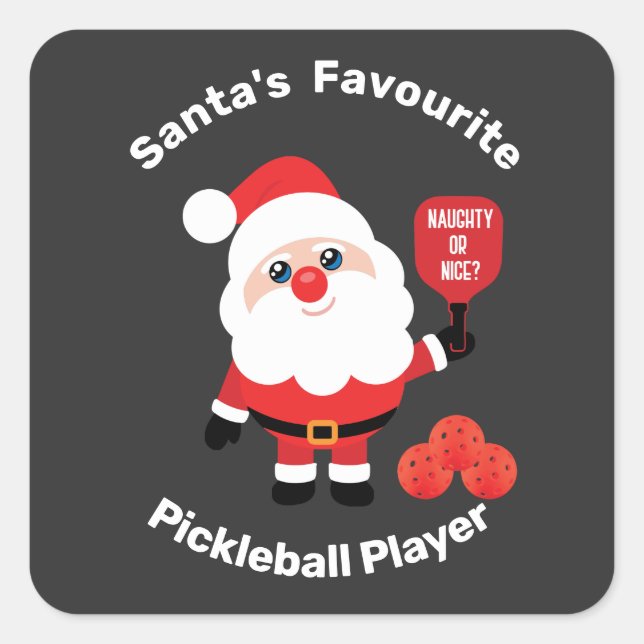 Adesivo Quadrado 🎅 Jogador de Pickleball Favorito (Frente)