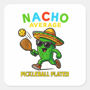 Adesivo Quadrado Jogador de Pickleball Não Médio