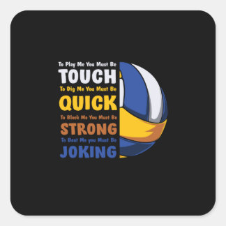 Adesivo Quadrado Jogador de Voleibol | Deve Ser Forte