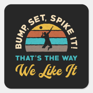 Adesivo Quadrado Jogador de Voleibol Jogado De Voleibol