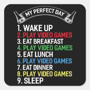 Adesivo Quadrado Jogador dizendo: Jogo Engraçado Jogo Ideia de pre