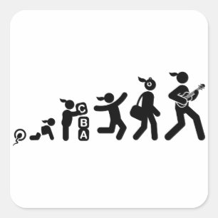 Adesivo Quadrado Jogador Ukulele