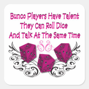 Adesivo Quadrado jogadores de bunco têm talento #2