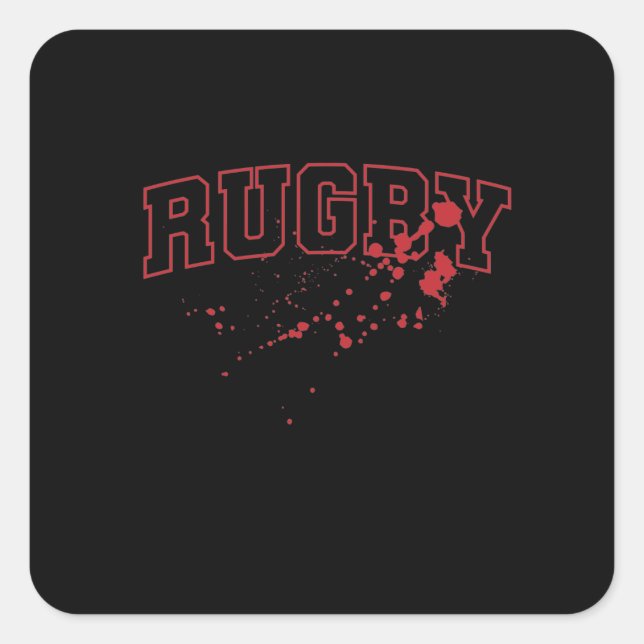 Adesivo Quadrado Jogadores de futebol do Rugby Blutspritzer (Frente)