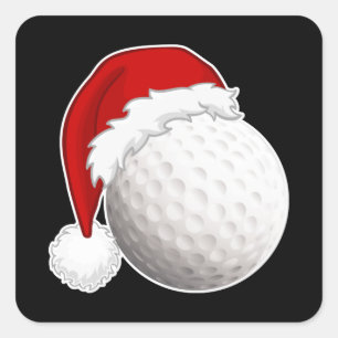 Adesivo Quadrado Jogadores legal do Xmas Golf, design de fã Feliz 