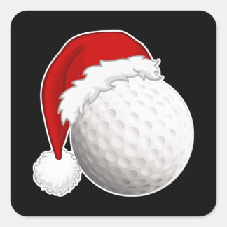 Adesivo Quadrado Jogadores legal do Xmas Golf, design de fã Feliz N