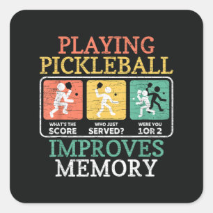 Adesivo Quadrado Jogar Pickleball Melhora a Memória