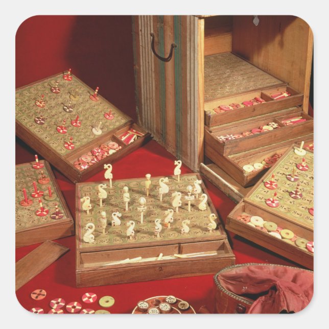 Adesivo Quadrado Jogo de Dauphin lotto inventado por Luís XIV (Frente)