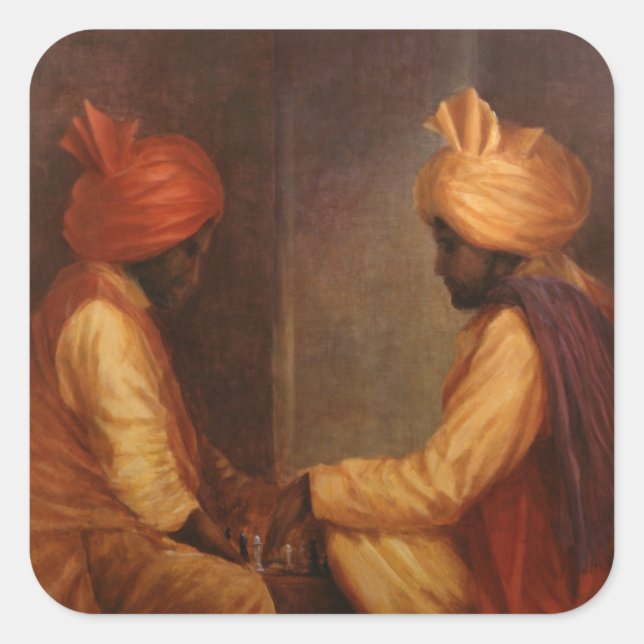 Adesivo Quadrado Jogo de xadrez (Frente)