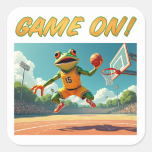 Adesivo Quadrado Jogo no Sapo de basquetebol