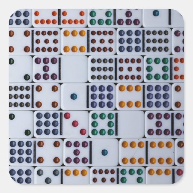 Adesivo Quadrado Jogo Números de Dominos (Frente)