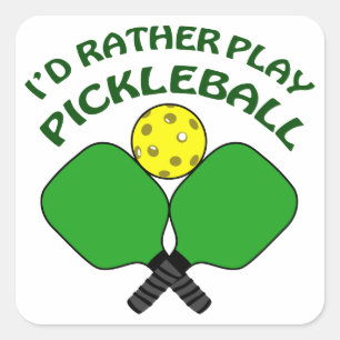 Adesivo Quadrado Jogo Pickleball da preferencialmente