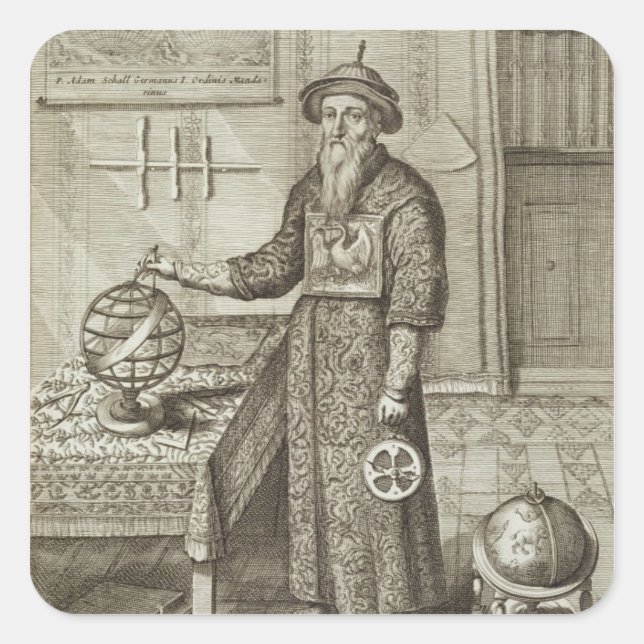 Adesivo Quadrado Johann Adam Schall von Bell (1591-1666) de "Chin (Frente)