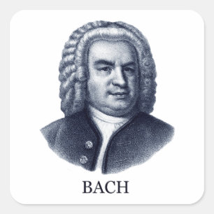 Adesivo Quadrado Johann Sebastian Bach, azul
