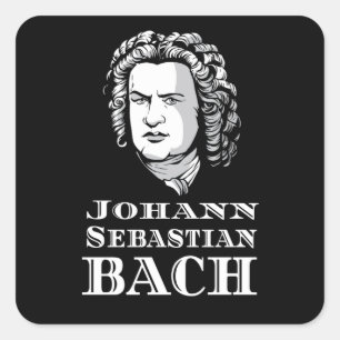 Adesivo Quadrado Johann Sebastian Bach Portrait