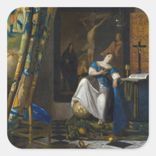 Adesivo Quadrado Johannes Vermeer - Alegoria de fé