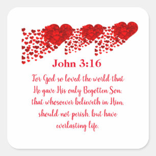 Adesivo Quadrado   John 3:16