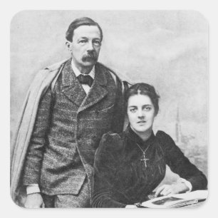 Adesivo Quadrado John Addington Symonds e sua filha, 1891