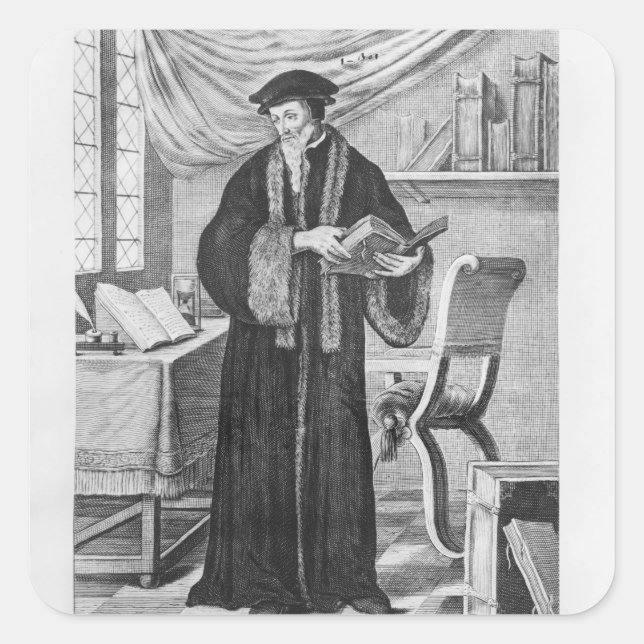 Adesivo Quadrado John Calvin (Frente)