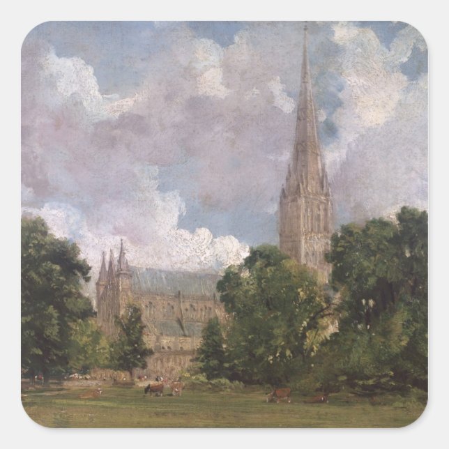 Adesivo Quadrado John Constable | Catedral de Salisbury a partir da (Frente)