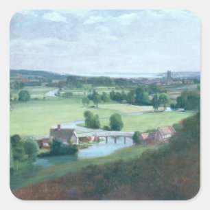 Adesivo Quadrado John Constable o vale do Stour com Dedh