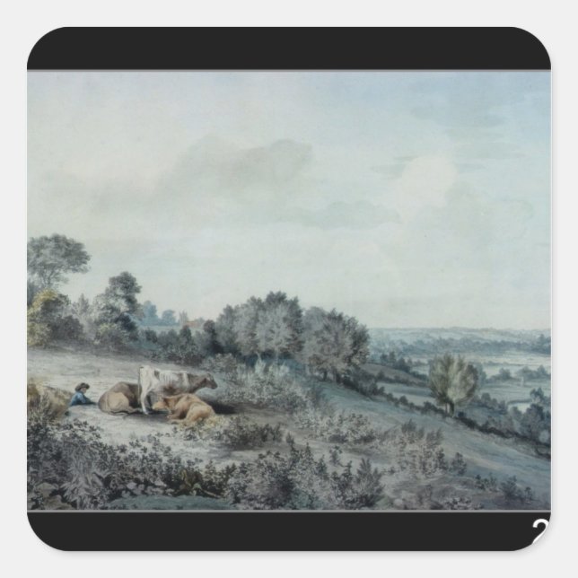 Adesivo Quadrado John Constable | Vale do Stour (Frente)