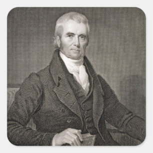 Adesivo Quadrado John Marshall (1755-1835), gravado pelo calcinador