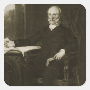 Adesivo Quadrado John Quincy Adams, 6o presidente do Sta unido