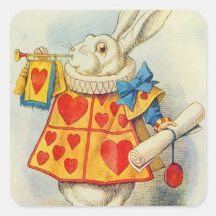 Adesivo Quadrado John Tenniel Coelho Branco