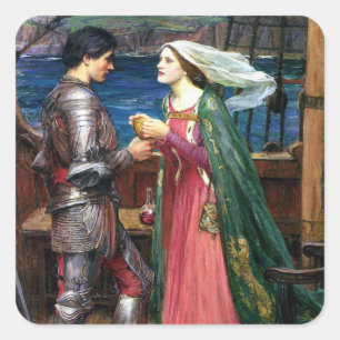 Adesivo Quadrado John William Waterhouse Tristan e Isolde