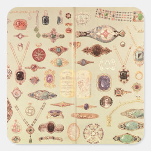 Adesivo Quadrado Jóia de "do catálogo Tiffany", 1890