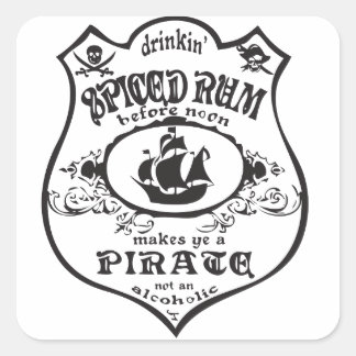 Adesivo Quadrado Jolly Roger Pirate