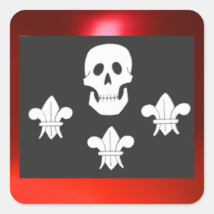 ADESIVO QUADRADO JOLLY ROGER SKULL E TRÊS MENTIRAS FLAG