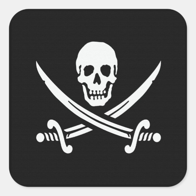 Adesivo Quadrado Jolly Roger Sticker (Frente)