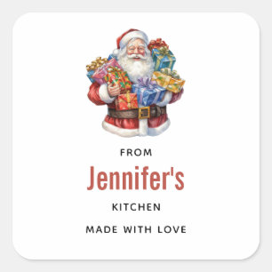 Adesivo Quadrado Jolly Santa Claus Classic Christmas Kitchen