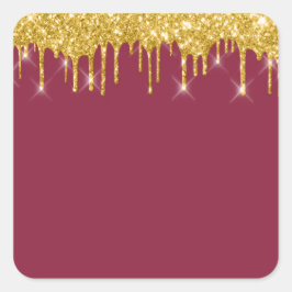 Adesivo Quadrado Jordan Candles Burgundy Dourada Glitter Sticker