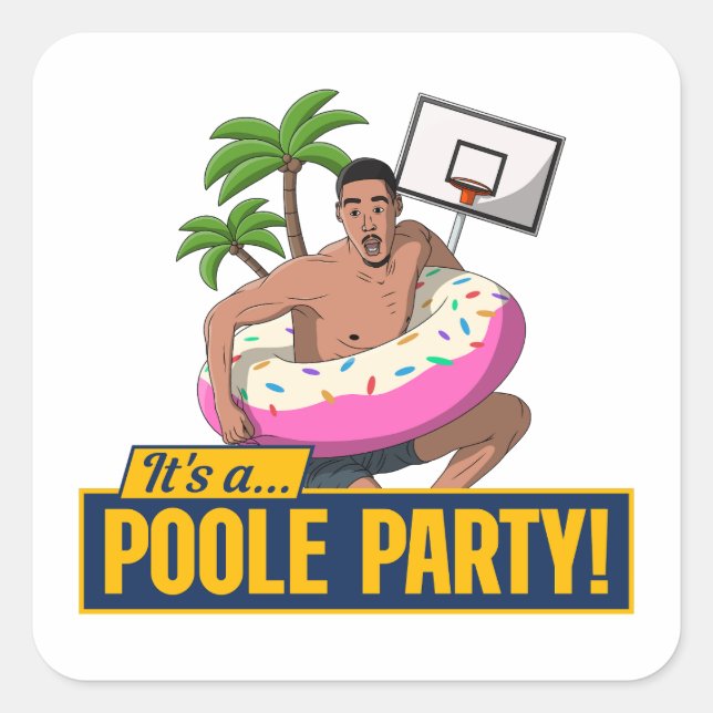 Adesivo Quadrado Jordan Poole - Basquete de Estado Ouro (Frente)