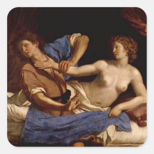 Adesivo Quadrado Joseph e a esposa de Potiphar, c.1649