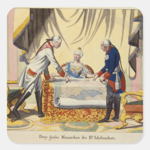 Adesivo Quadrado Joseph II, Catherine The Great e Frederick II