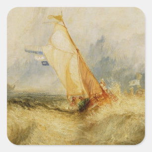 Adesivo Quadrado Joseph Mallord William Turner   Van Tromp Going Ab