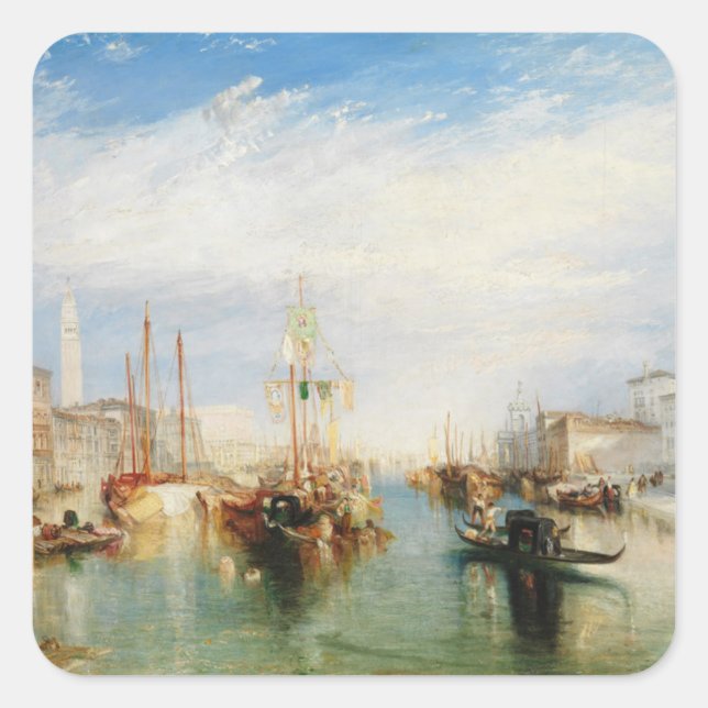 Adesivo Quadrado Joseph Mallord William Turner | Veneza, do P (Frente)