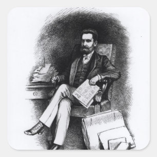 Adesivo Quadrado Joseph Pulitzer "do objeto antigo", 1887