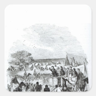 Adesivo Quadrado Joseph Smith que Preaching na região selvagem