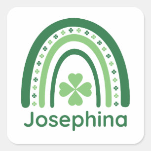 Adesivo Quadrado Josephina Name Clover Boho Rainbow