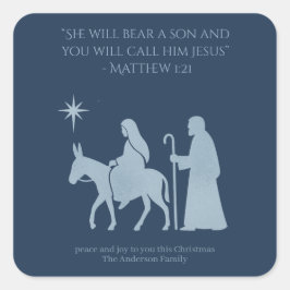 Adesivo Quadrado Journey to Bethlehem Sticker – Mary and Joseph