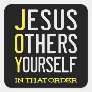 Adesivo Quadrado JOVEM - Jesus, Outros, Eu - Vinhetas Cristãs