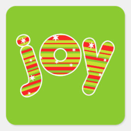 Adesivo Quadrado JOY at Christmas, Red & Green Stripes